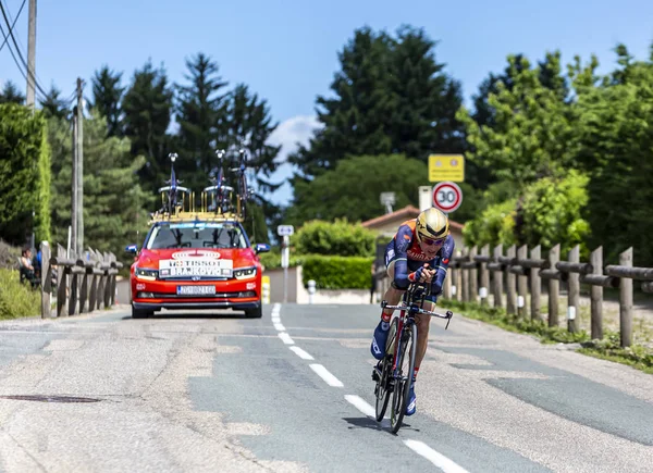 El ciclista Janez Brajkovic - Criterium du Dauphine 2017 — Foto de Stock