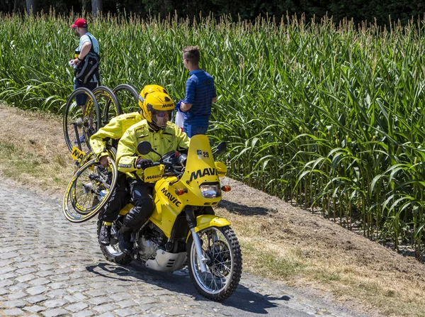 Κίτρινο ποδήλατο του Mavic-περιοδεία de France 2018 — Φωτογραφία Αρχείου