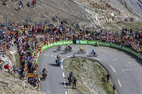 Grupa liderów na Col du Tourmalet-Tour de France 2019 — Zdjęcie stockowe