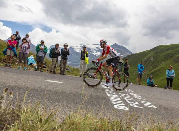 Rowerzysta Tim Wellens na Col de Iseran-Tour de France 2019 — Zdjęcie stockowe