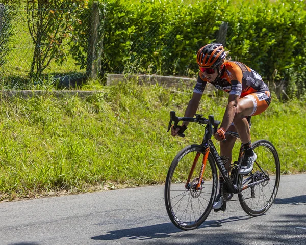 Kadın Bisikletçi Annika Langvad - Le Tour de Fran tarafından La Course — Stok fotoğraf