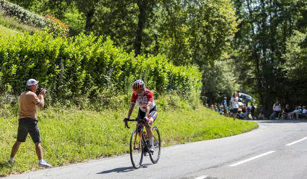 Cyklist ženského pohlaví Karol-Ann Canuel-La-kurz Le Tour de fr — Stock fotografie