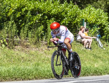 Bosdarros, Fransa - 19 Temmuz 2019: Le Tour de France 2019'un 13..