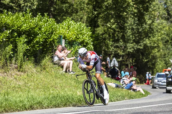 Bosdarros フランス 2019年7月19日 チーム トレック セガフレードのベルギー人サイクリストジャスパー スタイベンが ツール フランス2019のステージ13 個人タイムトライアル中に乗っています — ストック写真