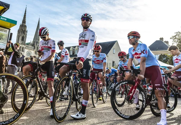 Grupo de ciclistas - Paris-Tours 2019 — Foto de Stock