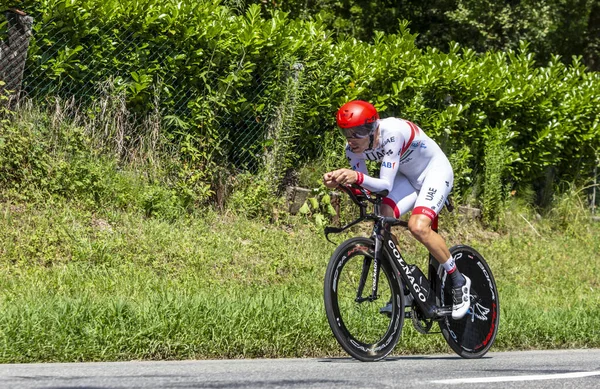 ボサンドロス フランス 2019年7月19日 ステージ13 個別タイムトライアル中にUaeチームエミレーツのポルトガル人サイクリストルイ コスタ Tour France 2019 — ストック写真