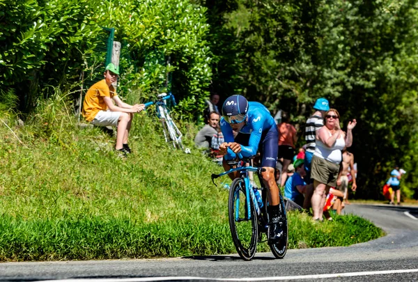 法国博斯达罗斯 2019年7月19日 纽西兰自行车手安德烈 阿马多尔 Andrey Amador 在2019年法国巡回赛个人计时赛第13阶段骑马 — 图库照片