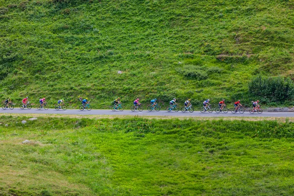 Col Iseran Frankrijk Juli 2019 Peloton Beklimt Weg Naar Col — Stockfoto