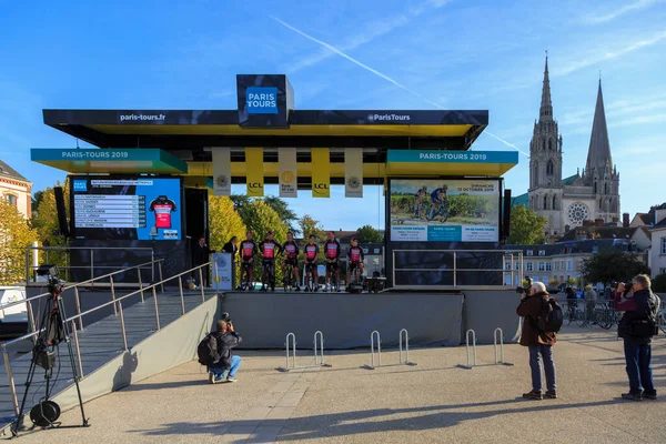 Chartres France October 2019 Team Natura4Ever Roubaix Lille Metropole Podium — 스톡 사진