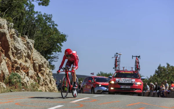 Col Serre Tourre Francja Lipca 2016 Rosyjski Kolarz Ilnur Zakarin — Zdjęcie stockowe