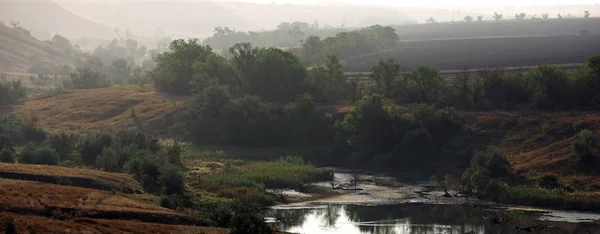 Paisaje Mañana Los Rayos Del Sol Naciente — Foto de Stock