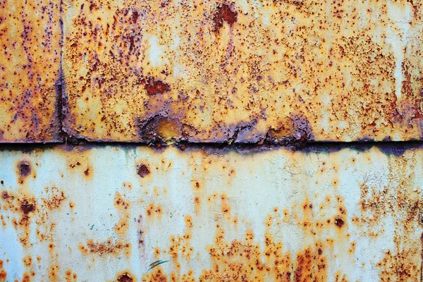 Natürliche Rostige Oberfläche Mit Alter Farbe Und Erosion Von Zeit — Stockfoto