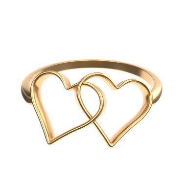 3d render beyaz arka plan jpeg üzerinde altın alyans