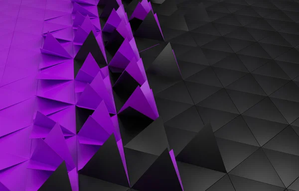 Ilustração Triangular Pano Fundo Violeta Preto Render — Fotografia de Stock