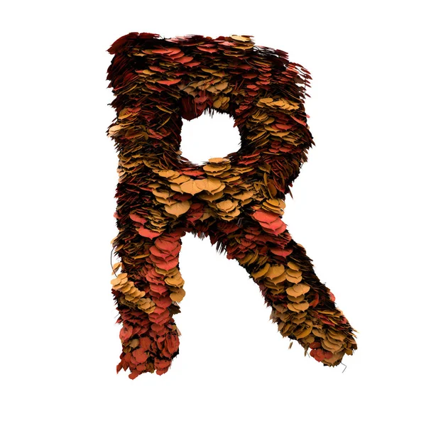 Απεικόνιση Φθινόπωρο Αλφάβητο Κόκκινα Κίτρινα Φύλλα Μεμονωμένο Γράμμα Καθιστούν — Φωτογραφία Αρχείου