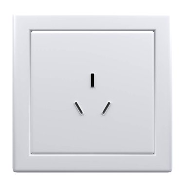 3D beyaz Çin güç illüstrasyon izole 3d render soket