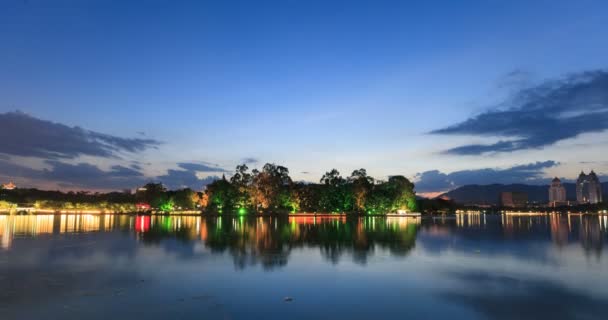 Timelapse Sunset Xihu Lake Fuzhou Fujian China Shot Panned Slowly — Stock Video