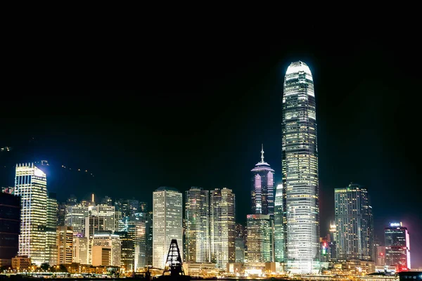 Victoria Harbour Hong Kong Görüntülendi Hong Kong Manzarası Gece — Stok fotoğraf