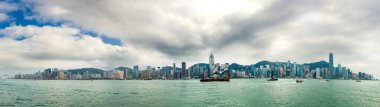 Hong Kong Victoria Harbor gün, tarafından 10 atış panoramik