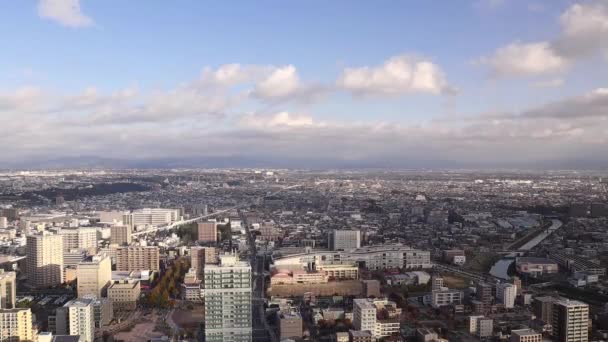 Timelapse Luchtfoto Van Het Prachtige Moderne Stadsgezicht Ochtend Bij Mamamatse — Stockvideo