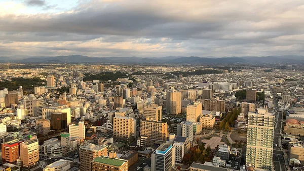 Вид Воздуха Красивый Современный Городской Пейзаж Утром Mamamatse Сидзуока Япония — стоковое фото