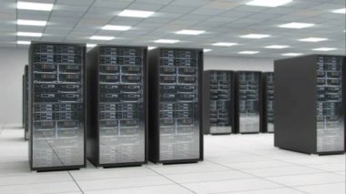 Sunucu odası Merkezi alışverişi cyber veriler ve bağlantıları 3d render