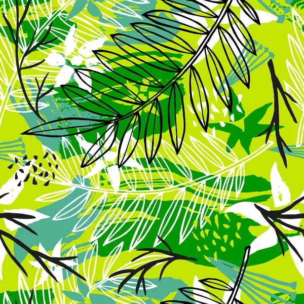 Patrón Étnico Exótico Batik Tropical Sin Costuras Abstracto Coroful Decoración — Vector de stock