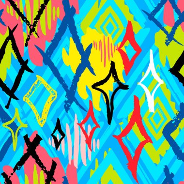 Etnik egzotik batik tropikal seamless modeli. Soyut coroful yaz saati dekorasyon