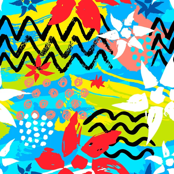 Ethnic exotic batik tropical seamless pattern. Abstract coroful summer time decoration