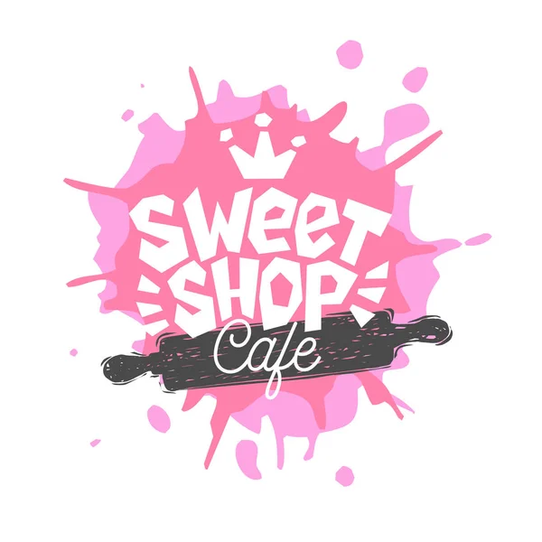 Sweet shop café logo etykieta godło design. — Wektor stockowy