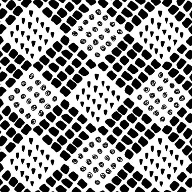 Sorunsuz vektör Fırça kontur deseni. Siyah ve beyaz basit geometrik dalgalı çizgiler arka plan tasarlamak. Çizilmiş vektör çizim el