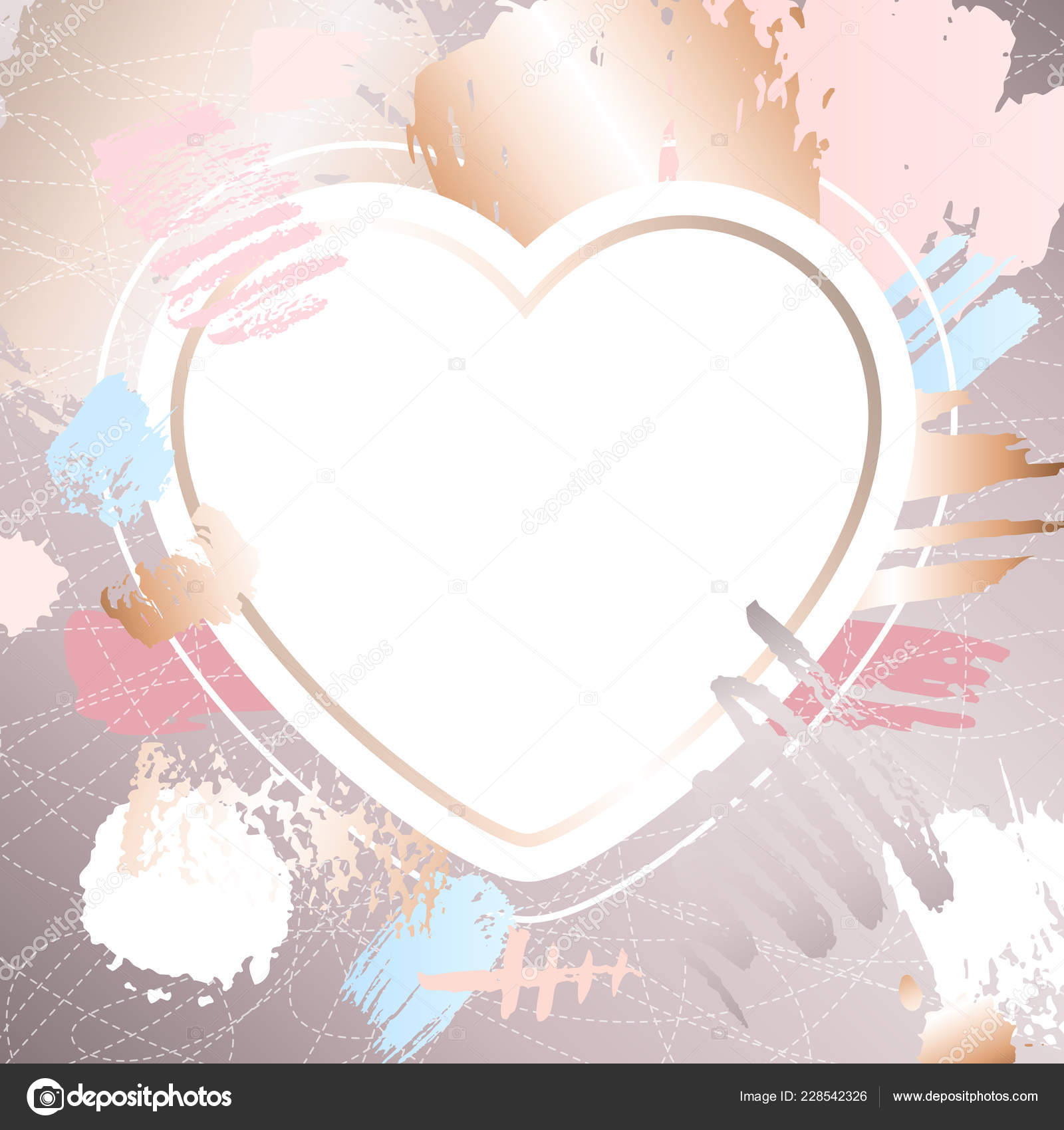 Golden Pink Art Frames Modern Card Design Brush Stroke Gold Golden Pink Art Heart Frames Modern Card Design Brush Stroke Gold Premium Brochure Flyer Invitation Template Pastel Rose Colors Strokes