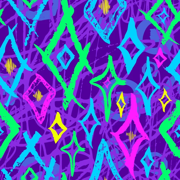 Nahtlose Vektor-Pinselstrich-Muster. Schwarz-weiß einfache geometrische Wellenlinien abstraktes Hintergrunddesign. handgezeichnete Vektor-Illustration — Stockvektor