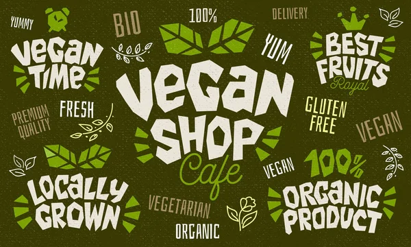 Set de iconos de letras de productos alimenticios estilo boceto. Ilustración vectorial dibujada a mano . — Vector de stock