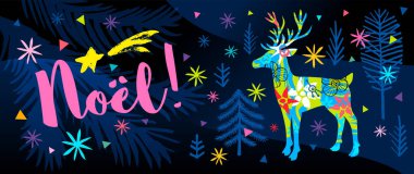 Noel Mutlu Noeller, en iyi dilekler tipografisi altın harfleri tebrik kartlarından alıntılar yapıyor. Noel ağacı süslemesi geyik yıldızları kar taneleri.