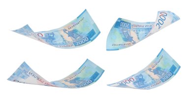 Para izole beyaz arka plan üzerinde uçan. Kırpma yolları tasarruf.
