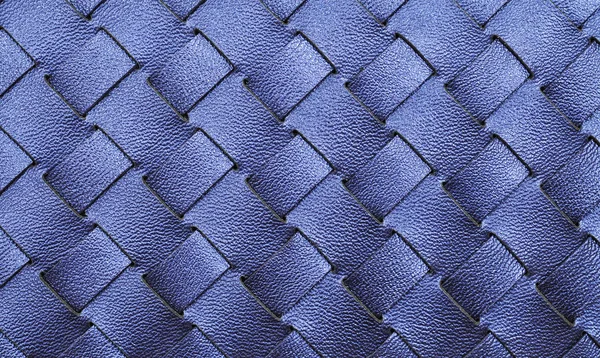 Blauw Leer Geweven Textuur Achtergrond — Stockfoto