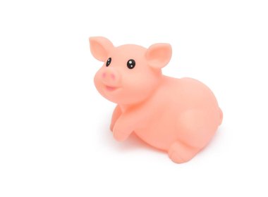 Domuz Çin takvimine 2019 yılında bir sembolüdür. Beyaz arka plan üzerinde izole domuz domuzcuk. Metin için yer kopyalayın.