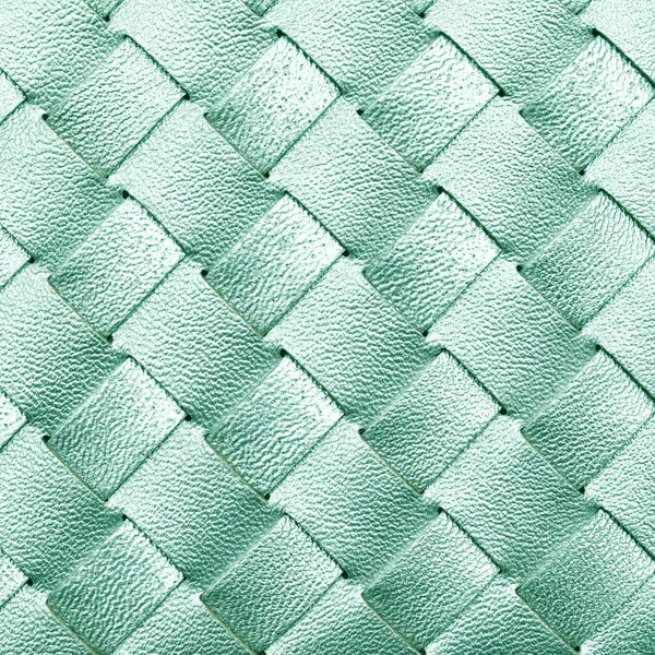 Elegant Neo Mint Leather Woven Texture Background 2020 Color — Stock Photo, Image