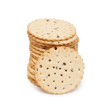 Keten tohumu ile lezzetli pechenne. Yararlı tatlı. Beyaz arka plan üzerinde izole.