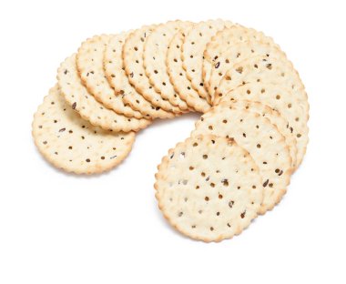 Keten tohumu ile lezzetli pechenne. Yararlı tatlı. Beyaz arka plan üzerinde izole.