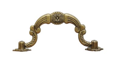 Eski ahşap göğüs üzerinde izole beyaz arka plan baş. Kırpma yolları tasarruf.