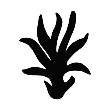 Yosun gıda akvaryum sualtı siluet vektör.