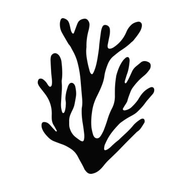 Yosun gıda akvaryum sualtı siluet vektör. derin deniz bitki