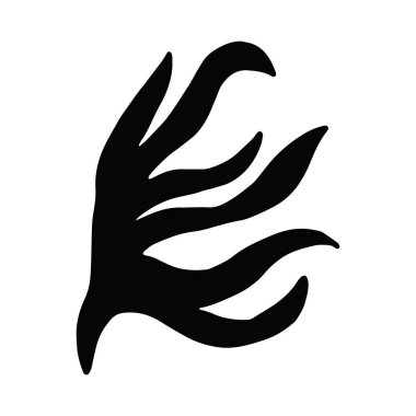 Yosun gıda akvaryum su altında. derin okyanus nesne siluet