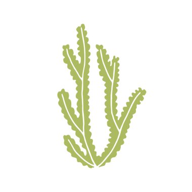 Yosun gıda akvaryum sualtı siluet vektör. derin deniz nesne