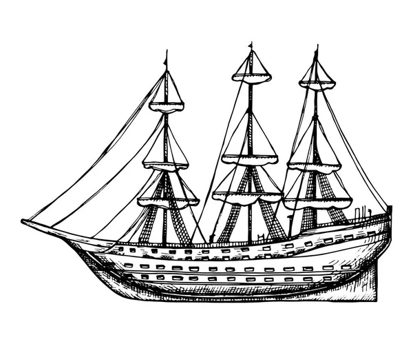Иконка Корабля Изолированный Объект Эскиза — стоковый вектор
