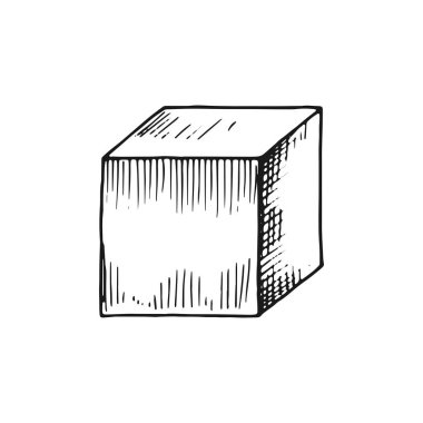 küp vintage kroki. izole vektör.