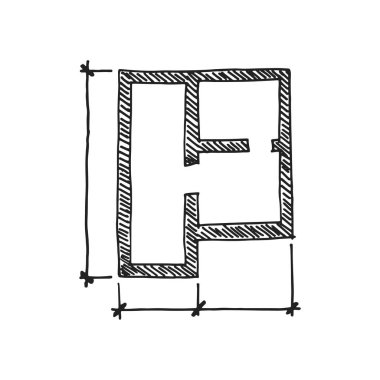 Proje Çizim planı simgesi bina. izole siyah.