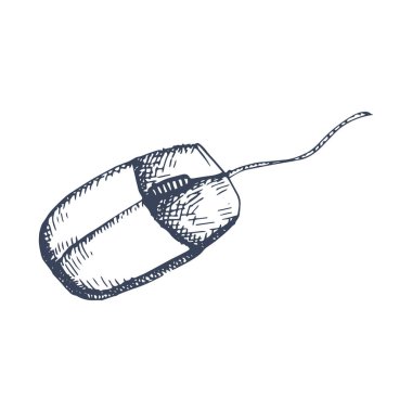 bilgisayar fare düz simgesi beyaz arka plan, vektör, illüstrasyon izole